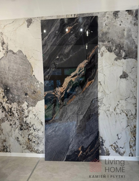 Płyta Węglowa wodoodporna HARDSTONE CARRARA DARK 280x110x0,3cm POŁYSK