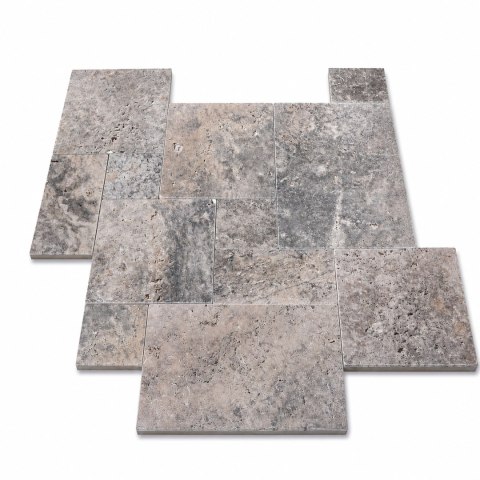 Płytka Trawertyn 12mm Ash Antyczny Roman Opus 1kpl= 0,742m2 | Komplet Rzymski