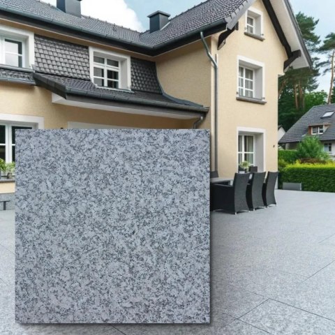 Płytka granitowa szara płomieniowana G602 40x40x1,5