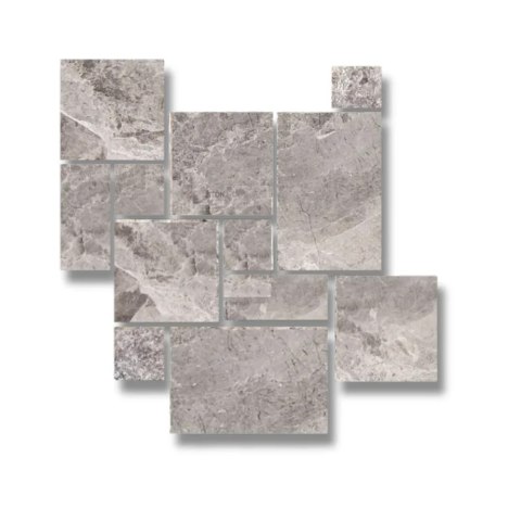 Płytka marmurowa 12 mm Atlantic Grey satynowa matowa modularna komplet = 0,742m2 | Komplet Rzymski