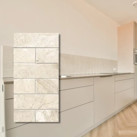 Płytka marmurowa 12 mm cegiełka Coffee White Brick 10x30 Queen Beige