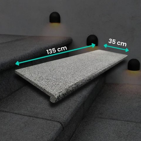 Schodek Granitowy G654 New Dark grey 135x35x2 stopnica Bullnose