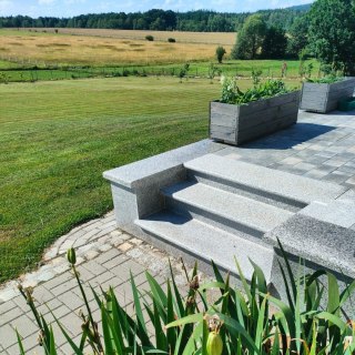 Schodek Granitowy płomieniowany G603 120x35x2 stopnica Bullnose
