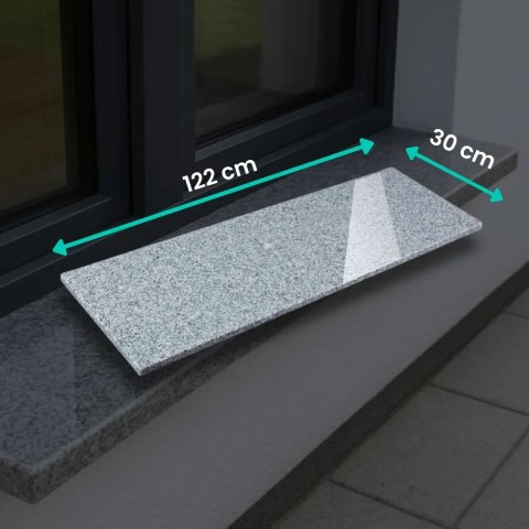 Stopnica / Parapet granitowy szary polerowany G603 122x30x2 cm