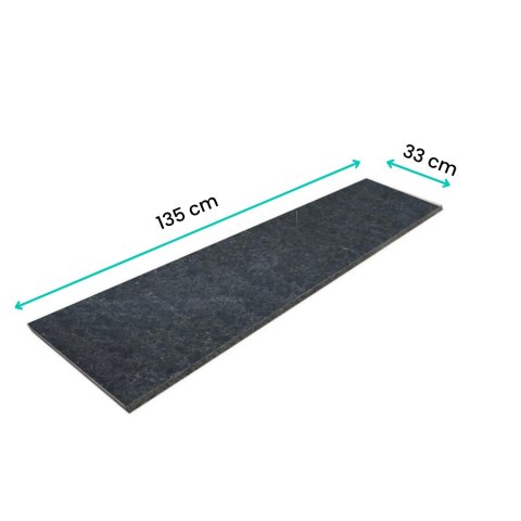 Stopnica bazaltowa płomieniowana G690 Bazalt Black 135x33x2 cm