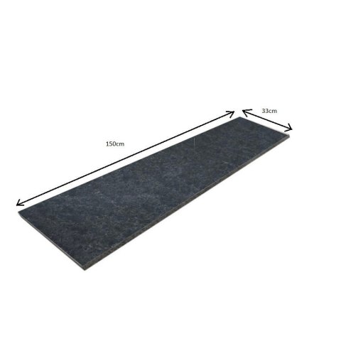 Stopnica bazaltowa płomieniowana G690 Bazalt Black 150x33x2