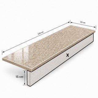 Stopnica granitowa beż polerowana G682 150x33x2 cm