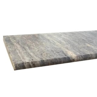 Stopnica kamienna Trawertyn Ash Argent Mix Szlifowany Bullnose 135x33x2 cm