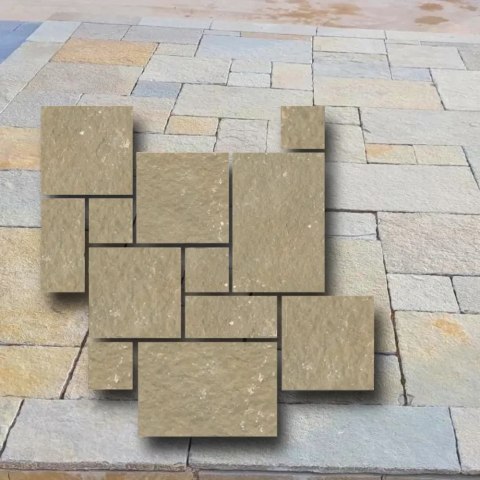 Tandur Yellow Limestone Natural t/h 3cm | Komplet Rzymski
