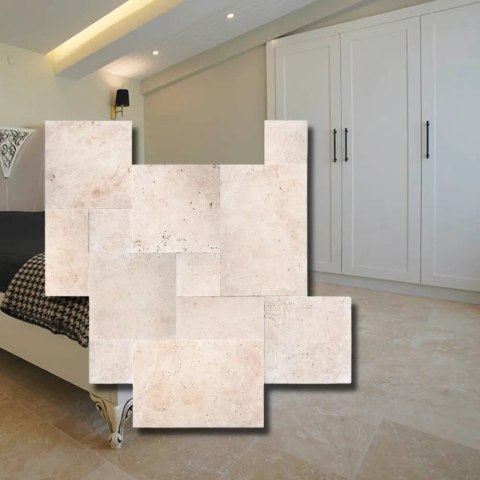 Trawertyn 12mm Antyczny Ivory Classic Mix Roman Opus 1kpl=0,742m2 | Komplet Rzymski