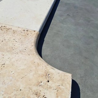 Trawertyn 3cm Kamień Brzegowy narożnik Classic Mix 40,6x61 | Obrzeża do basenu Bullnose