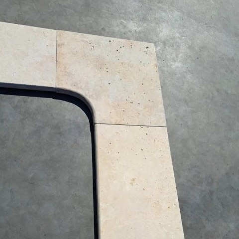 Trawertyn 3cm Kamień Brzegowy narożnik Classic Mix 40,6x61 | Obrzeża do basenu Bullnose