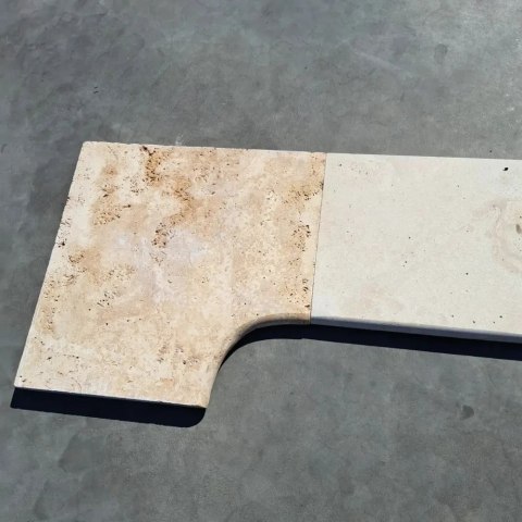 Trawertyn 3cm Kamień Brzegowy narożnik Classic Mix 40,6x61 | Obrzeża do basenu Bullnose