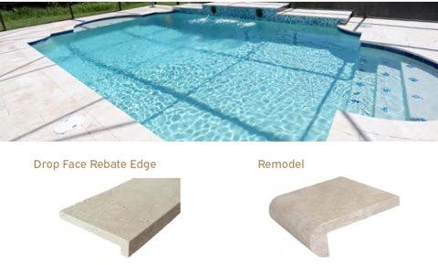 Trawertyn 3cm Kamień brzegowy Bullnose Classic Mix 40,6x61 | Obrzeża do basenu
