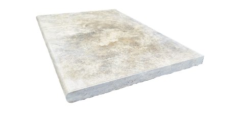 Trawertyn 3cm Kamień brzegowy Silver Greige Ash 40,6x61 | Obrzeża do basenu Bullnose