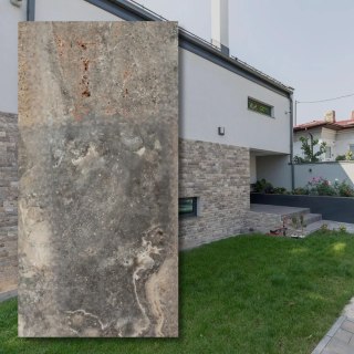 Trawertyn Ash Argent 3cm antykowany 15,3x30,5x3 taras ogród basen