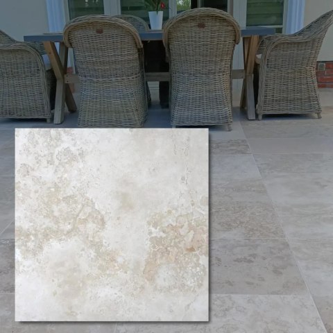 Trawertyn Ivory Classic Mix Cross Cut Szlifowany i Szpachlowany 61x61x1,2 cm