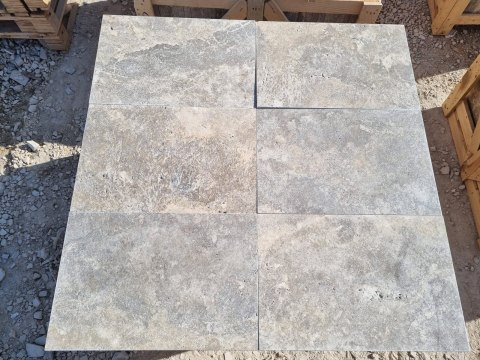 Trawertyn Silver Greige 3cm Antykowany 15,3x30,5x3 | Taras Ogród Basen