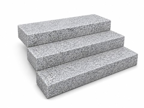 Blok Schodowy Granitowy G602 Płomieniowany z Łupanym Frontem 135x35x15 cm