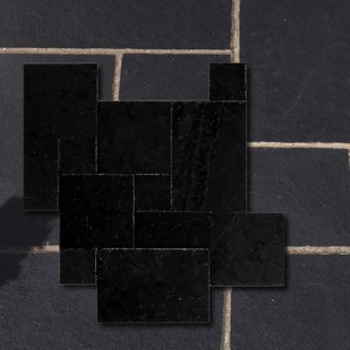 Kamień Kadappa Black Limestone Bębnowany French Pattern 1kpl= 0,742m2 3CM | Komplet Rzymski