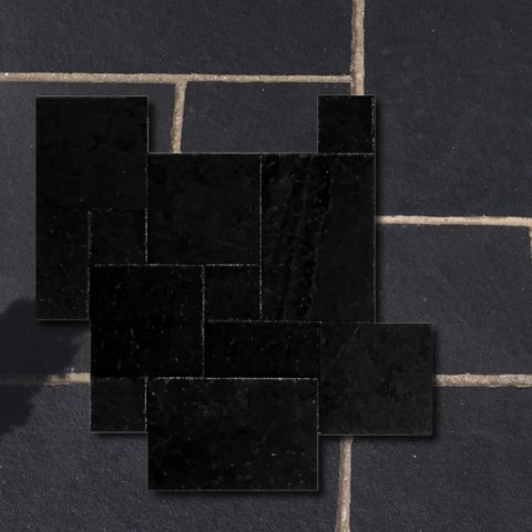 Kamień Kadappa Black Limestone Bębnowany French Pattern 1kpl= 0,742m2 3CM | Komplet Rzymski