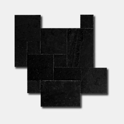 Kamień Kadappa Black Limestone Bębnowany French Pattern 1kpl= 0,742m2 3CM | Komplet Rzymski