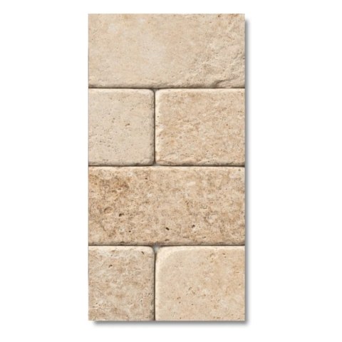 Kamień dekoracyjny trawertyn Light Bębnowany 7,5x15x1 cm