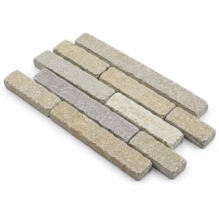 Kamień elewacyjny Tandur Yellow Limestone Naturalny Bębnowany 7x30x3 cm