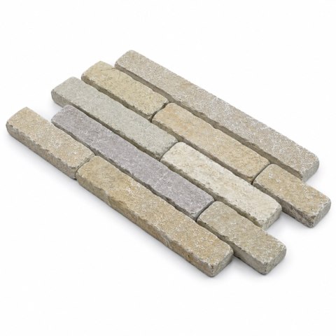 Kamień elewacyjny Tandur Yellow Limestone Naturalny Bębnowany 7x30x3 cm