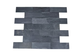 Kamień elewacyjny-dekoracyjny łupek Black Slate 7x50 cm