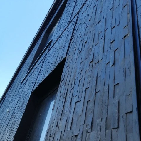 Kamień elewacyjny dekoracyjny łupek czarny 10x36 Black Slate Stackstone