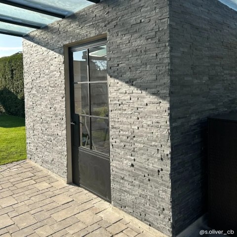 Kamień elewacyjny dekoracyjny łupek czarny 10x36 Black Slate Stackstone