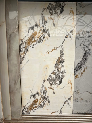 PŁYTA PVC Wodoodporna Golden Marble 288x122 POŁYSK