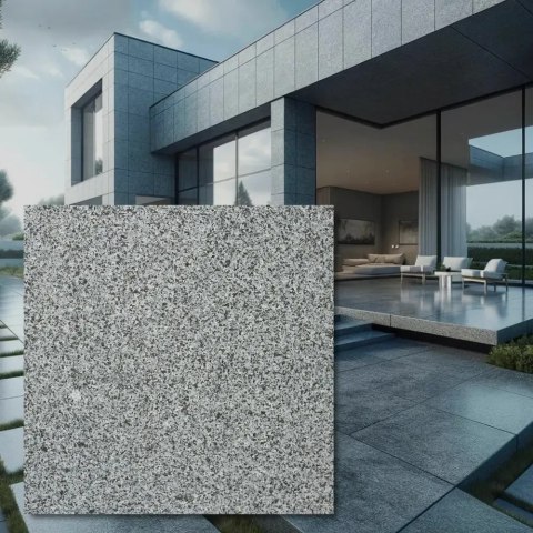 Płytka granitowa Dark Grey New G654 płomieniowana 60x60x3 cm
