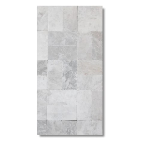 Płytka marmurowa Bębnowana Royal White 7,5x15x1 cm