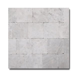 Płytka marmurowa Royal White Bębnowana 10x10x1 cm