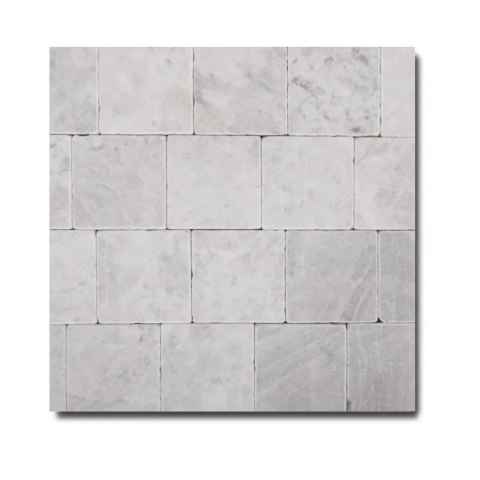 Płytka marmurowa Royal White Bębnowana 10x10x1 cm