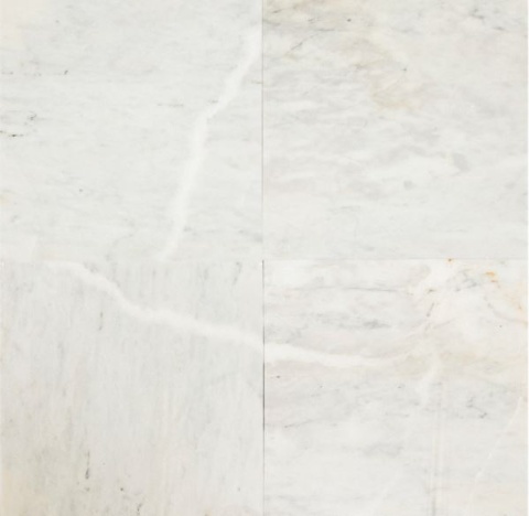 Płytki marmurowe z białego marmuru royal white w rozmiarze 60/60/2 cm, wykończenie polerowane