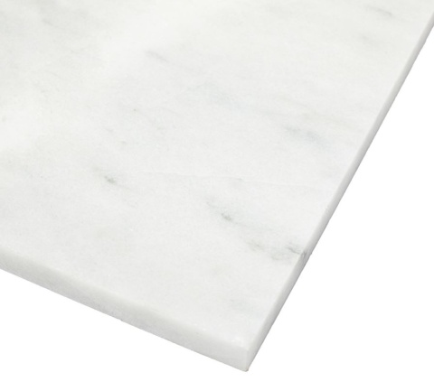 Płytki marmurowe z białego marmuru royal white w rozmiarze 60/60/2 cm, wykończenie polerowane
