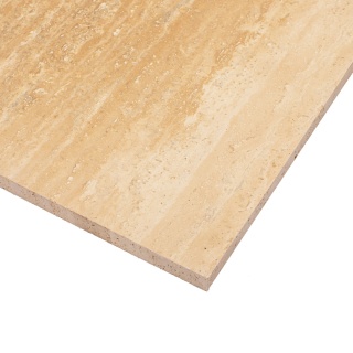 Płytki trawertynowe z beżowego trawertynu Classic Light w rozmiarze 60/60/2 cm, wykończenie satynowe