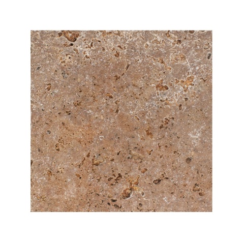 Płytki trawertynowe z szaro różowego trawertynu Antique Rouge w rozmiarze 15/15/1 cm, wykończenie młotkowane