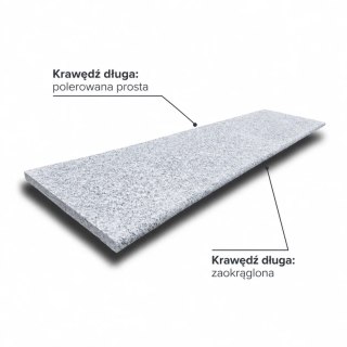 Stopnica Granitowa G602 płomieniowana 150x33x3 cm / 2 krawędzie wykończone