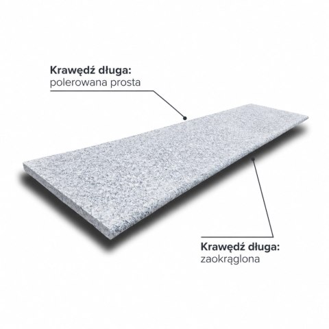 Stopnica Granitowa G602 płomieniowana 160x40x2 cm / 2 krawędzie wykończone