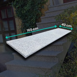 Stopnica Granitowa G602 płomieniowana 160x40x3 cm / 2 krawędzie wykończone