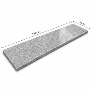 Stopnica / Parapet granitowy szary polerowany G603 New 152x33x2 cm