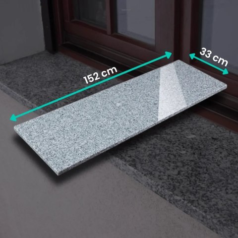 Stopnica / Parapet granitowy szary polerowany G603 New 152x33x2 cm