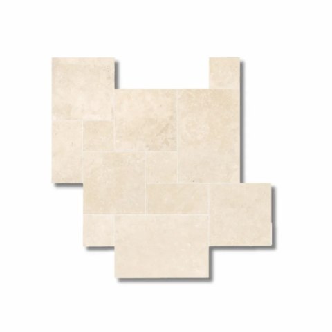 Trawertyn 12mm Light Premium Bębnowany French Pattern 1kpl=0,742m2 | Komplet Rzymski