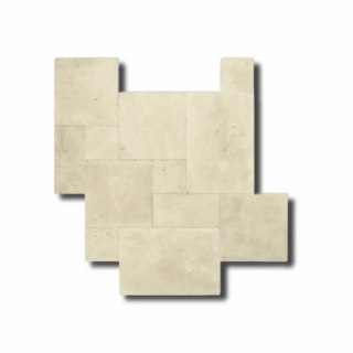 Trawertyn 12mm Light Standard Bębnowany French Pattern 1kpl=0,742m2 | Komplet Rzymski