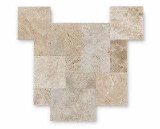 Trawertyn Ivory Classic Mix Bębnowany Piccolo French Pattern Mini 10mm 1kpl= 0,36 m2 | Komplet Rzymski