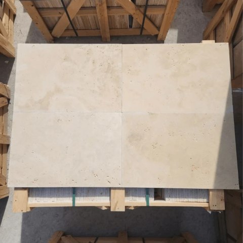 Trawertyn Light Premium Bębnowany 40,6x61x1,2 cm